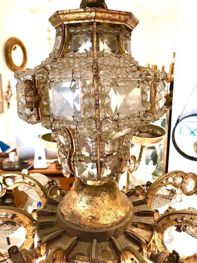  Maison Bagu s Maison Bagues rarest superb early baroque gold leaf wrought iron chandelier