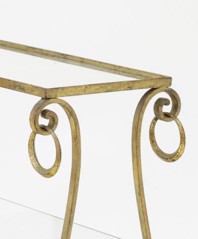  Maison Bagu s Maison bagues early gold leaf wrought iron 2 tier side table with magazine rack
