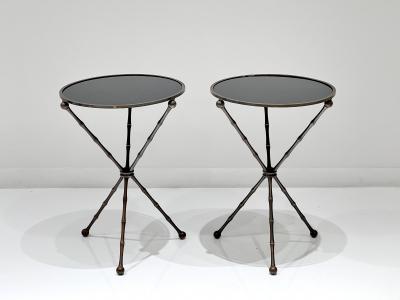  Maison Bagu s PAIR OF FAUX BAMBOO TABLES