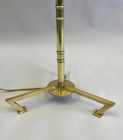  Maison Bagu s Pair French Modern Neoclassical Brass Faux Bamboo Floor Lamps by Maison Bagues