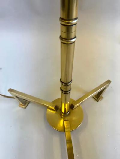  Maison Bagu s Pair French Modern Neoclassical Brass Faux Bamboo Floor Lamps by Maison Bagues