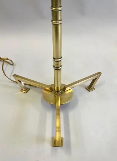  Maison Bagu s Pair French Modern Neoclassical Brass Faux Bamboo Floor Lamps by Maison Bagues