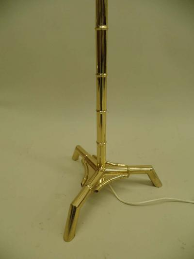  Maison Bagu s Pair Large French Mid Century Brass Faux Bamboo Floor Lamps by Maison Bagues