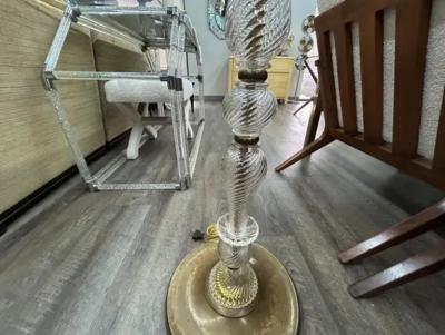  Maison Bagu s Pair Of French Glass And Brass Floor Lamps