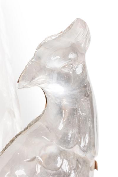  Maison Bagu s Pair of French Mid Century 4 Arm Glass and Bronze Peacock Wall Sconces