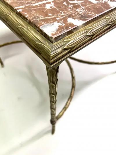 Maison Bagu s Pair of French Mid Century Gilt Bronze Faux Bamboo Side Tables by Maison Bagues