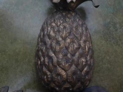  Maison Bagu s Pair of Italian Gilt Metal Pineapple Sconces