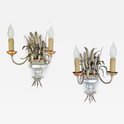  Maison Bagu s Pair of Maison Bagues Gilt Crystal Wall Lights