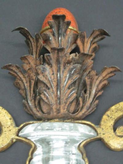  Maison Bagu s Rare Large French Gilt Iron Bronze and Crystal Wall Sconce by Maison Bagu s