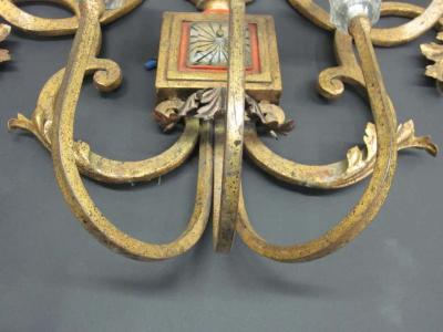  Maison Bagu s Rare Large French Gilt Iron Bronze and Crystal Wall Sconce by Maison Bagu s