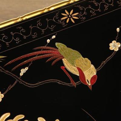  Maison Bagu s Rare gilt bronze faux bamboo coffee table by Maison Bagues with floral motifs 