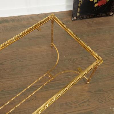  Maison Bagu s Rare gilt bronze faux bamboo coffee table by Maison Bagues with floral motifs 