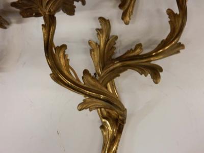  Maison Bagu s Series of 2 Pairs of Sconces Doing in Gilt Bronze Louis XV Style Signed Bague s
