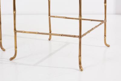  Maison Bagu s Set of 3 Bronze Bamboo Nesting Tables with Mirrors by Maison Bagu s France