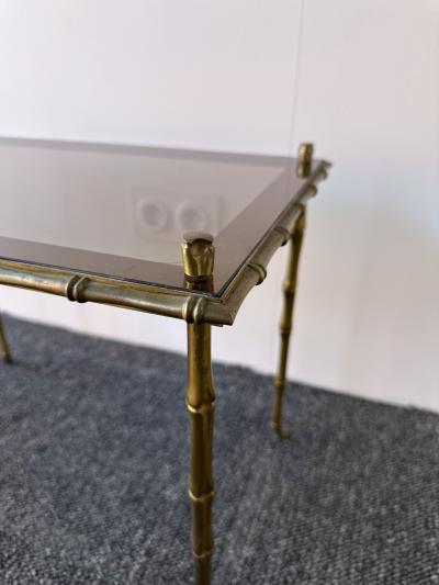  Maison Bagu s Set of 3 Nesting Tables Bamboo Gilt Bronze by Maison Bagu s France 1960s
