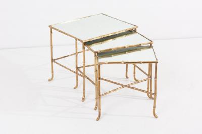  Maison Bagu s Set of 3 Nesting Tables with Mirrors by Maison Bagu s France