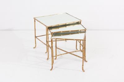  Maison Bagu s Set of 3 Nesting Tables with Mirrors by Maison Bagu s France