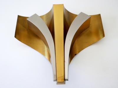  Maison Bagu s Set of Two Large Mid Century Modern Brass Sconces by Maison Bagu s Paris 1960s