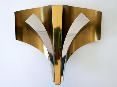  Maison Bagu s Set of Two Large Mid Century Modern Brass Sconces by Maison Bagu s Paris 1960s