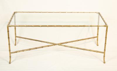 Maison Bagu s Soild Brass Faux Bamboo Table