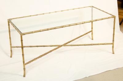 Maison Bagu s Soild Brass Faux Bamboo Table