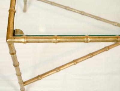 Maison Bagu s Soild Brass Faux Bamboo Table