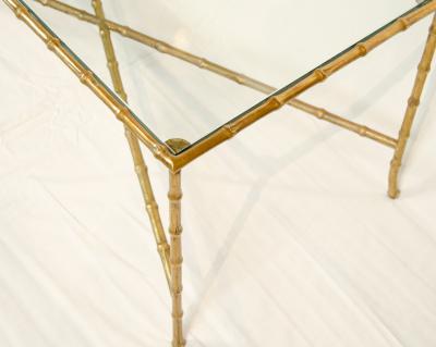 Maison Bagu s Soild Brass Faux Bamboo Table