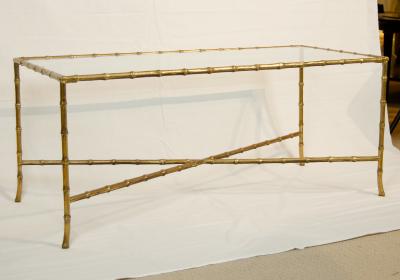 Maison Bagu s Soild Brass Faux Bamboo Table