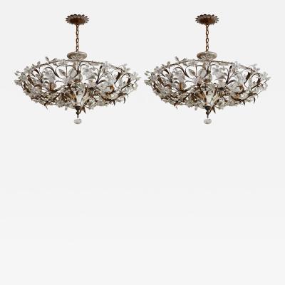 Superb Pair of French Art Deco Ceiling Lights, by Maison Bagues