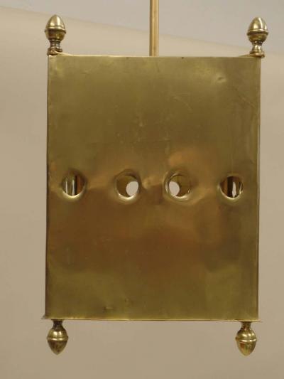  Maison Bagu s Two French Mid Century Modern Neoclassic Brass Pendants Lanterns Maison Bagu s
