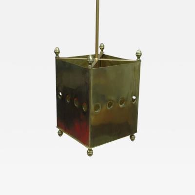  Maison Bagu s Two French Mid Century Modern Neoclassic Brass Pendants Lanterns Maison Bagu s