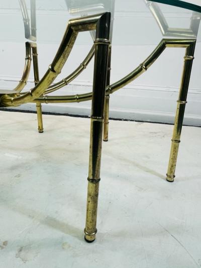  Maison Bagu s UNUSUAL MODERNIST OVAL METAL FAUX BAMBOO COFFEE TABLE