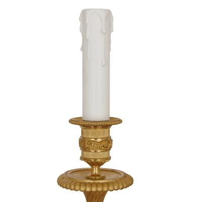  Maison Beurdeley Set of four Louis XVI style jasperware and gilt bronze wall sconces