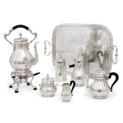 Maison Cardeilhac Silver and silver plate tea and coffee set by Cardeilhac