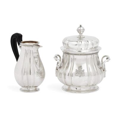 Maison Cardeilhac Silver and silver plate tea and coffee set by Cardeilhac