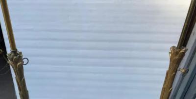  Maison Charles et Fils 1970 Pair Of Patinated Bronze Floor Lamps Maison Charles Palm Tree Model