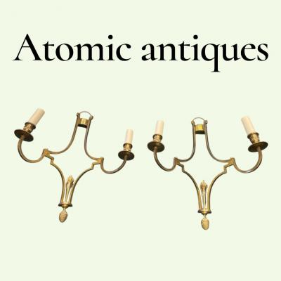  Maison Charles et Fils 1970s Bronze sconces by Maison Charles