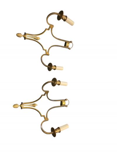  Maison Charles et Fils 1970s Bronze sconces by Maison Charles