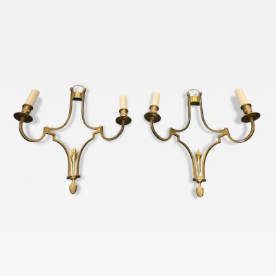 Maison Charles et Fils 1970s Bronze sconces by Maison Charles
