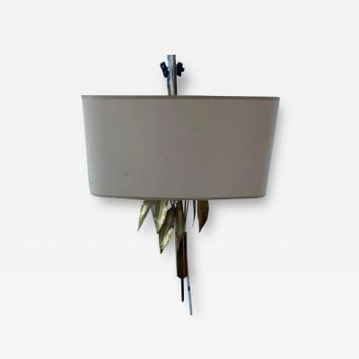  Maison Charles et Fils Two Pairs of Wall Lamps with Laurel Leaves attributed to Maison Charles In Brass