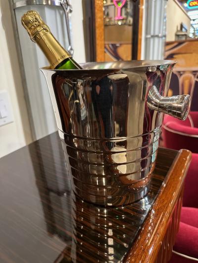  Maison Christofle Streamline Art Deco Champagne Bucket by Christophe