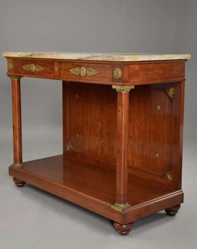  Maison Krieger Pair of 19thc French Empire style console tables stamped Krieger
