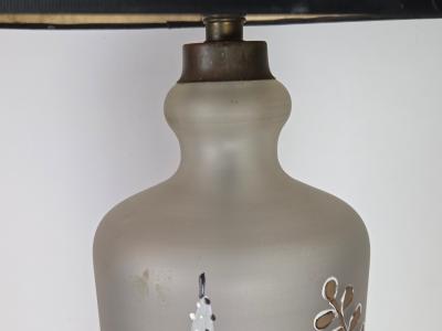  Maison Le Dauphin Vintage French Le Dauphin Style Glass Lamp with Hand Gilt Foliage c1950