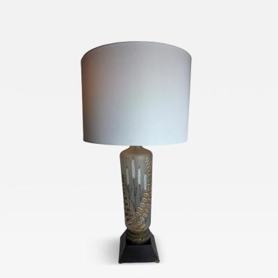  Maison Le Dauphin Vintage French Le Dauphin Style Glass Lamp with Hand Gilt Foliage c1950