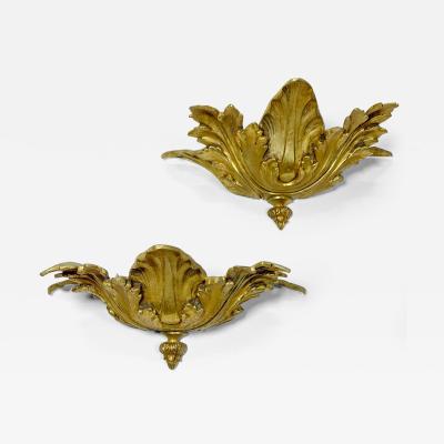  Maison Lucien Gau Pair Of Lucien Gau Acanthus Leaf Uplighters