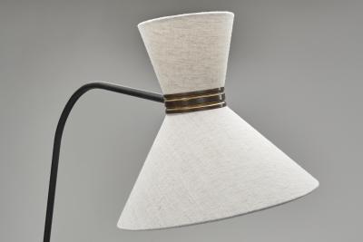  Maison Lunel Black Lacquered Metal Floor Lamp by Lunel France Mid 20th Century
