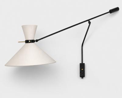  Maison Lunel Large adjustable swing arm wall sconce Editions Maison Lunel Paris circa 1960