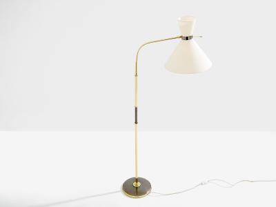  Maison Lunel Maison Lunel diabolo brass gunmetal floor lamp 1950s