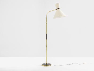  Maison Lunel Maison Lunel diabolo brass gunmetal floor lamp 1950s