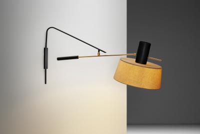  Maison Lunel Metal and Brass Wall Lamp in the manner of Maison Lunel France ca 1960s